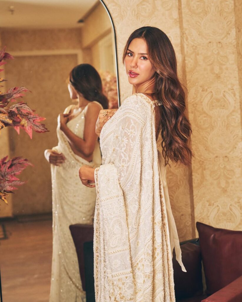 Sonam Bajwa Reimagines the Classic Chikankari Saree With a Modern Twist