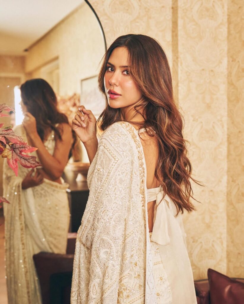 Sonam Bajwa Reimagines the Classic Chikankari Saree With a Modern Twist