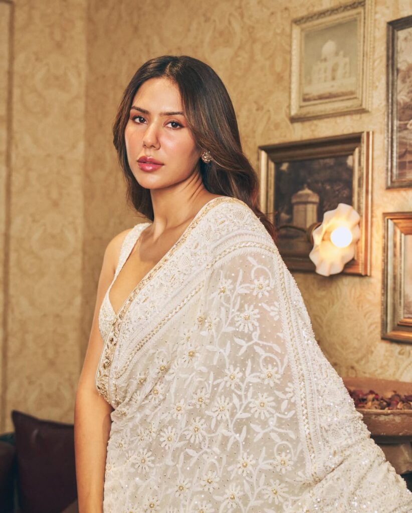Sonam Bajwa Reimagines the Classic Chikankari Saree With a Modern Twist