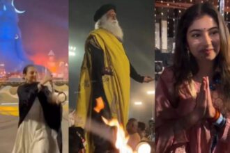Tamannaah Bhatia and Mouni Roy at Mahashivratri celebrations at Isha Yoga Center