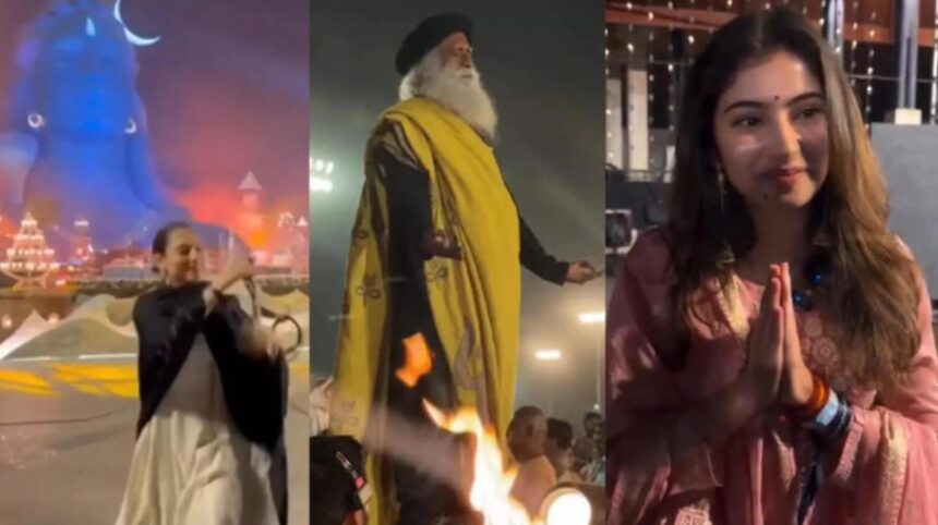 Hunterfly t 2026 02 20 190919 Tamannaah Bhatia and Mouni Roy at Mahashivratri celebrations at Isha Yoga Center