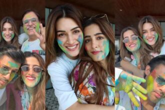 Nupur Sanon and Stebin Ben celebrating first Holi with Kriti Sanon