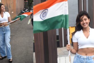 Hunterfly 026 03 07 205539 Anjali Arora posing with Indian national flag viral video controversy