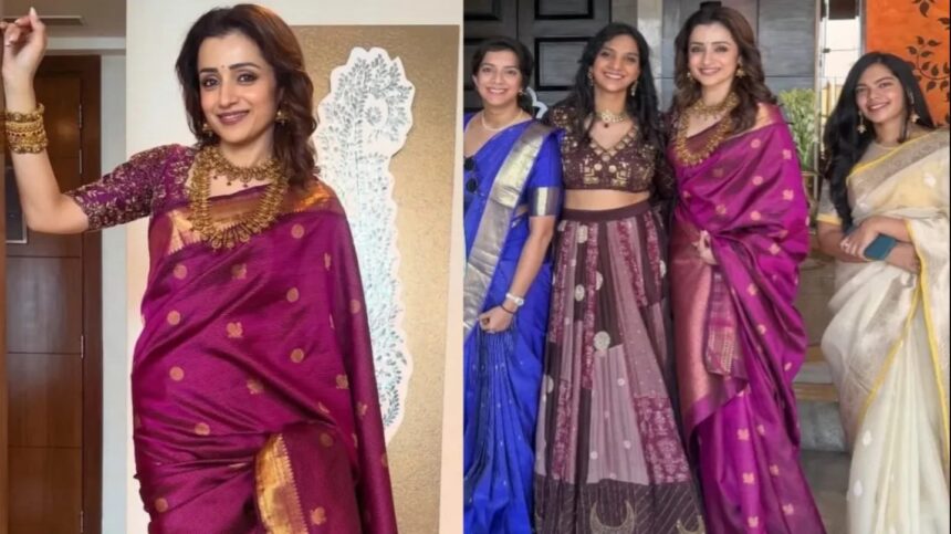 Hunterfly 026 03 16 011656 Trisha Krishnan poses with R. Parthiban’s daughter at Eka Lakhani wedding in Mumbai