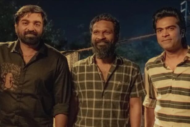 Silambarasan TR on the set of Arasan with Vetrimaaran