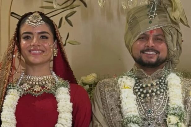 Kuldeep Yadav and Vanshika Chadha at their grand Mussoorie wedding ceremony