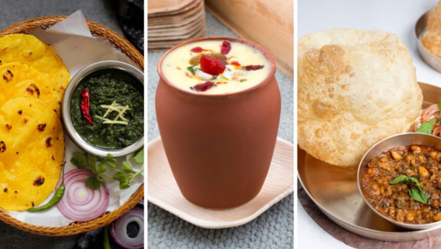 Kapurthala food dishes including kulcha butter chicken lassi and phirni