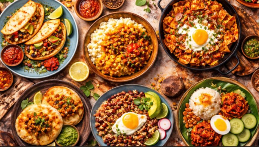 fusion global breakfast Indian kitchen arepas nasi lemak chilaquiles doubles