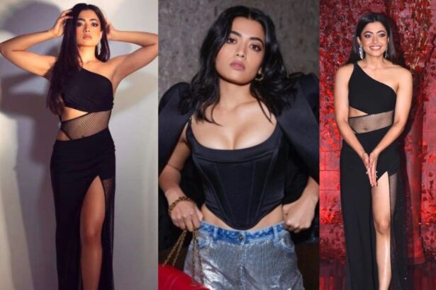 Rashmika Mandanna in black gown date night look