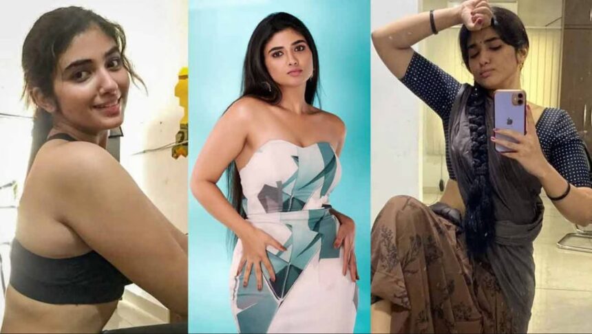 Pragya Nagra in yellow saree during viral Instagram reel 2025