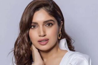 Bhumi Pednekar dressed in white with bangles and jhumkas during Holi celebration