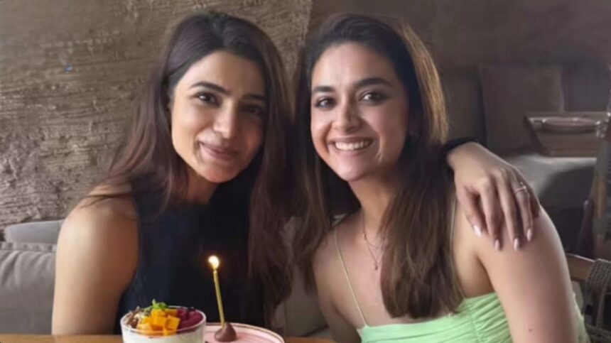 Hunterfly 2026 03 31 171655 Samantha Ruth Prabhu and Keerthy Suresh together smiling