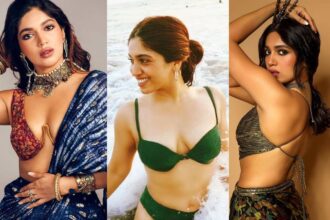 Bhumi Pednekar working out in gym during fitness training session