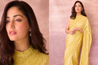 Yami Gautam yellow saree Amazon Prime event look