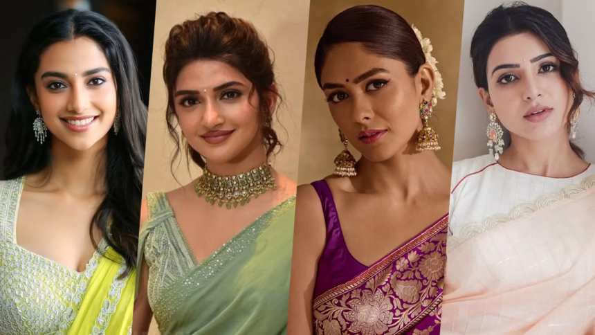 Hunterfly Telugu Heroine with Photos jpg Top Telugu heroines 2026 collage featuring leading Tollywood actresses