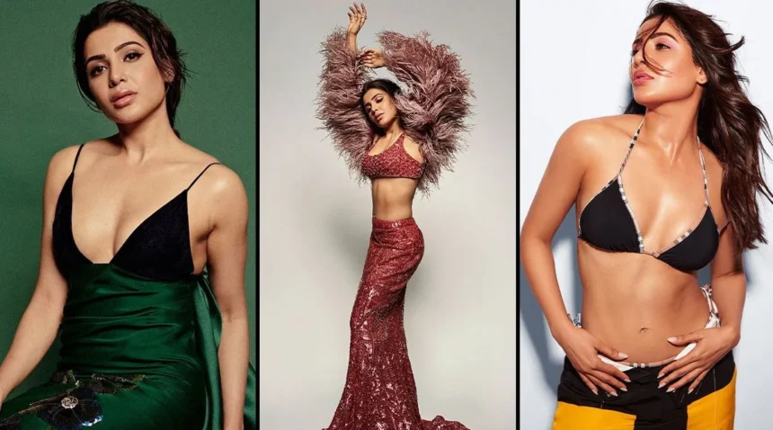 Hunterfly samanths f Samantha Ruth Prabhu in an elegant contemporary outfit during a 2026 photoshoot