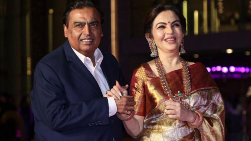 Nita Ambani Mukesh Ambani candid moment NMACC anniversary event Mumbai