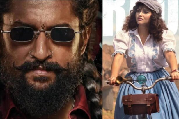 Hunterfly 026 04 11 201238 Kayadu Lohar first look The Paradise movie poster bicycle rural scene