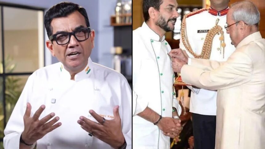 Hunterfly 026 04 12 121315 Sanjeev Kapoor Padma Shri ceremony chef uniform