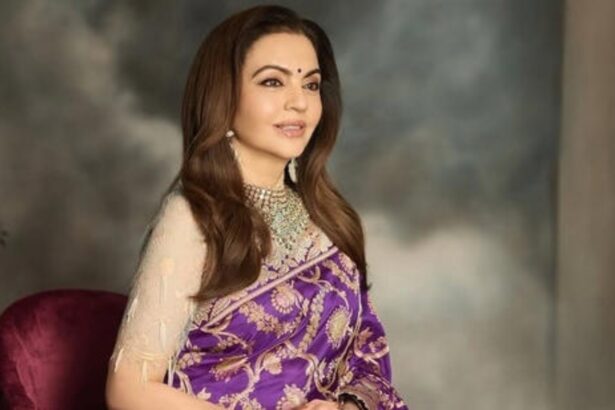Nita Ambani Banarasi silk saree Polki diamond jewellery NMACC event