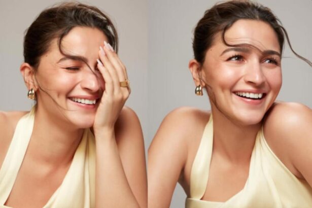 Hunterfly 026 04 19 222032 Alia Bhatt soft yellow summer outfit minimal makeup look