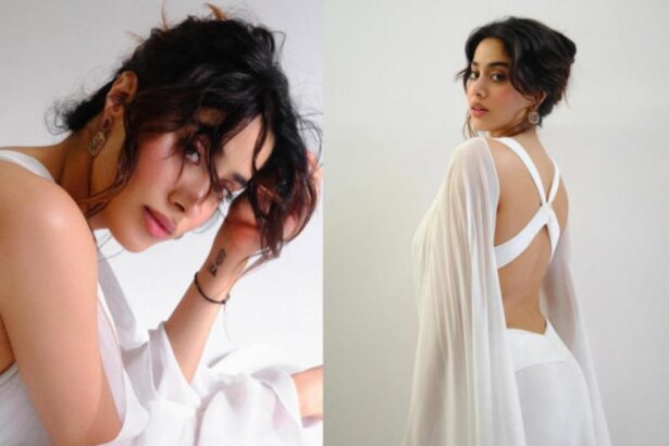 Janhvi Kapoor angel core white outfit criss cross backless look