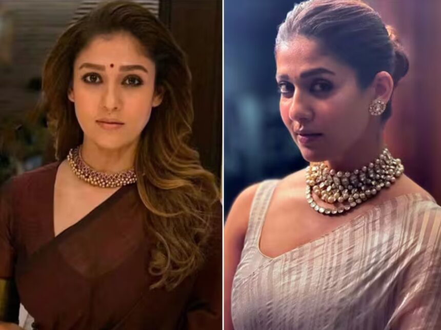 Hunterfly 2026 04 22 220507 Nayanthara saree looks with traditional and modern jewellery styling