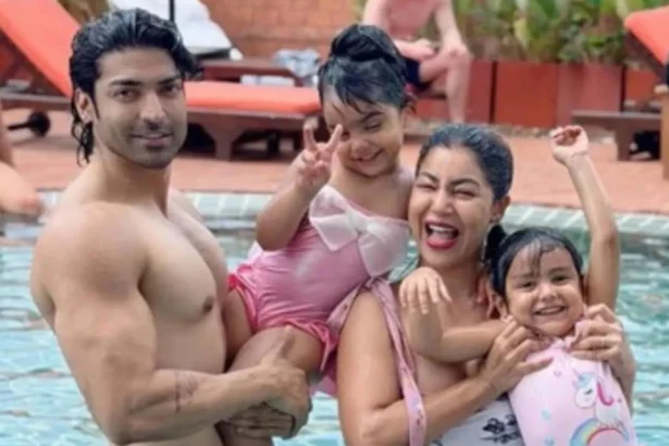 Gurmeet Choudhary Debina Bonnerjee family vacation Bangkok pool photo with daughters