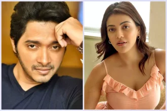 Shreyas Talpade and Kajal Aggarwal shooting for The India Story film in Mumbai