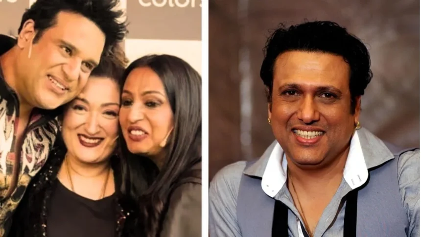 Sunita Ahuja hugs Krushna Abhishek during reunion on Laughter Chefs 3 set
