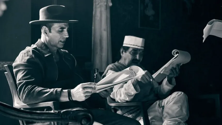 Akshay Kumar and Asrani behind the scenes Bhooth Bangla film