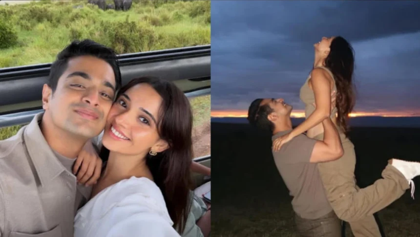 Ranveer Allahbadia and Juhi Bhatt romantic photo from Masai Mara safari