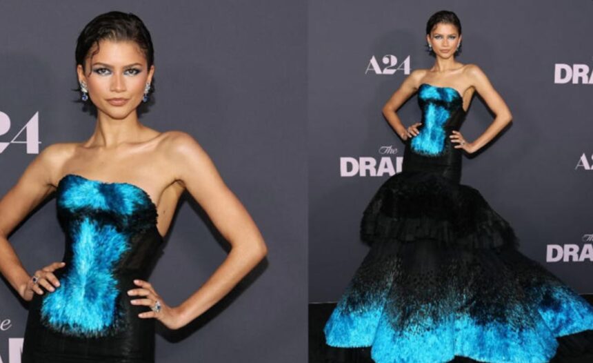 Hunterfly t 2026 04 03 180853 Zendaya Blue Feather Gown Premiere Look