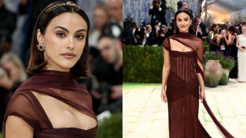 Camila Mendes in Manish Malhotra gown inspired by Amrita Sher-Gil at Met Gala 2026