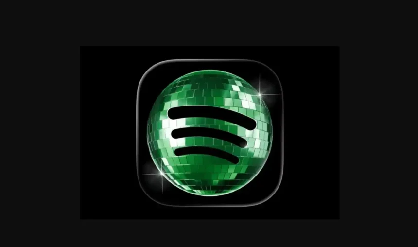 Spotify new green disco ball app icon celebrating 20th anniversary update