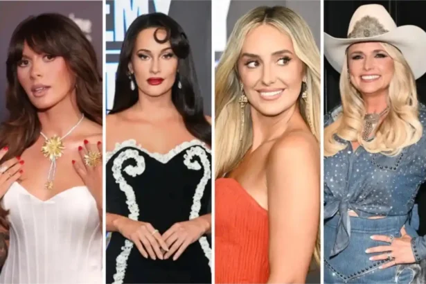 Country music stars attend the ACM Awards 2026 red carpet in Las Vegas.