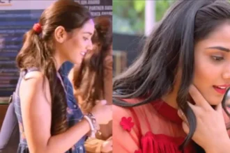 Twisha Sharma in her final Telugu film Mugguru Monagallu alongside Deekshit Shetty