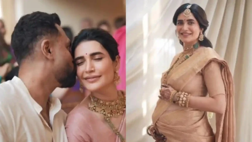 Karishma Tanna and Varun Bangera during baby shower ceremony