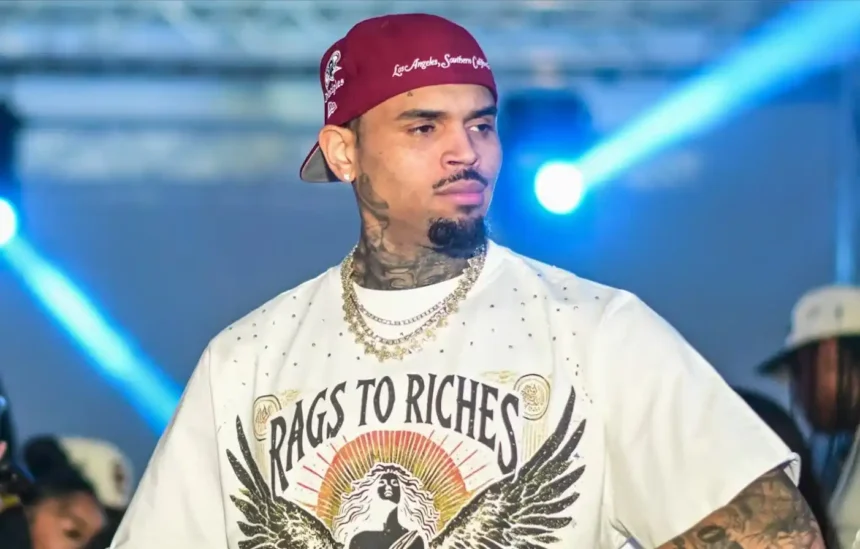Chris Brown wearing academic regalia while receiving honorary doctorate degree