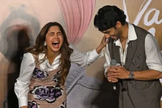 Actress Sharvari during a Bollywood interview event