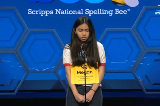 Megan Barrientos Wicomico Middle School student competing at Scripps National Spelling Bee 2026 quarterfinals stage