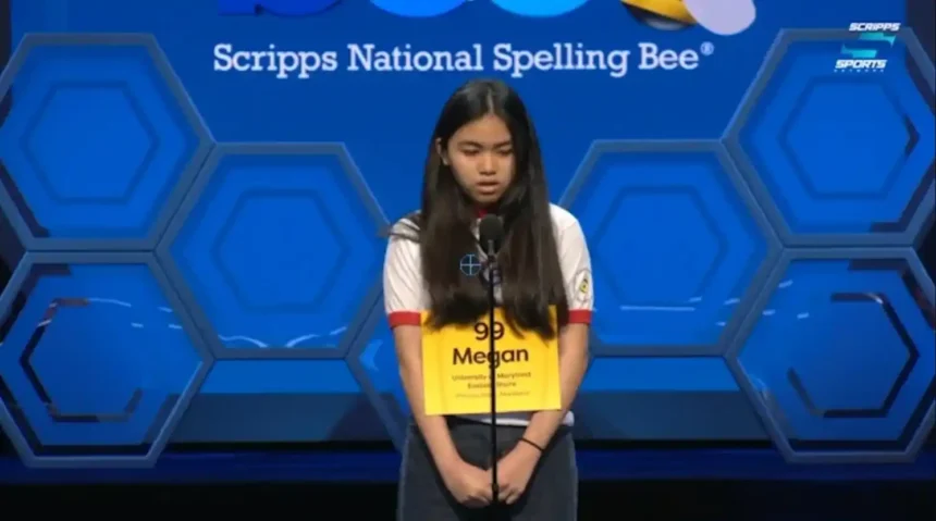 Megan Barrientos Wicomico Middle School student competing at Scripps National Spelling Bee 2026 quarterfinals stage