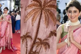 Ankita Prabhu Walavalkar in pink Paithani Nauvari saree at Cannes 2026