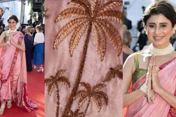 Ankita Prabhu Walavalkar in pink Paithani Nauvari saree at Cannes 2026