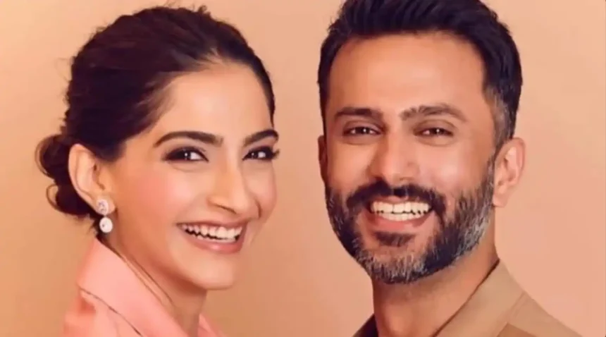 Sonam Kapoor and Anand Ahuja at a public event