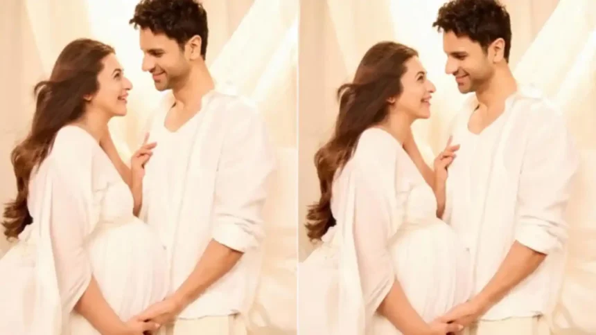 Divyanka Tripathi and Vivek Dahiya maternity photoshoot in white outfits