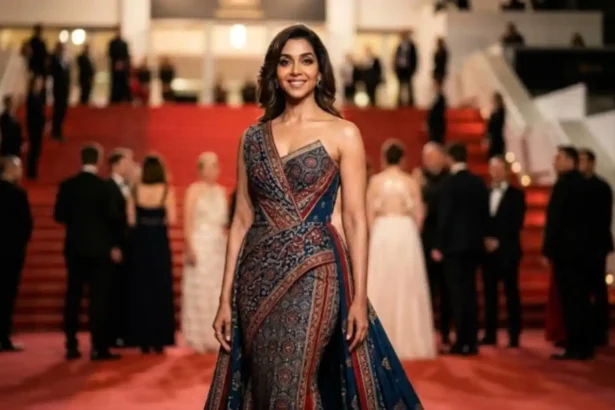 Hunterfly 2026 05 26 210736 11zon Anupria Goenka wearing Sejal Kamdar’s Ajrakh-inspired outfit at Cannes 2026