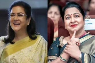 Urvashi and Radikaa Sarathkumar at Parimala and Co promotional event