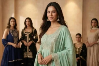 Sonam Bajwa wearing elegant ethnic outfit during Pitt Siyapa promotions