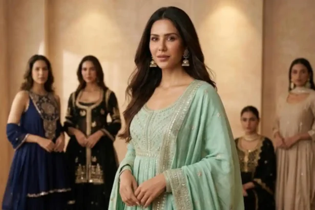 Sonam Bajwa wearing elegant ethnic outfit during Pitt Siyapa promotions